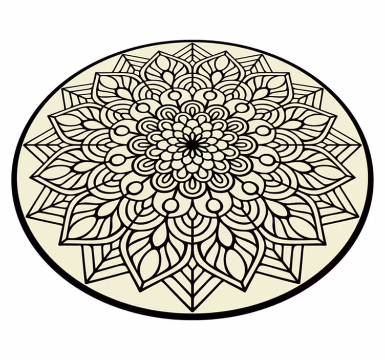 Covor vinil mandala emblemă botanică grațioasă - TenStickers