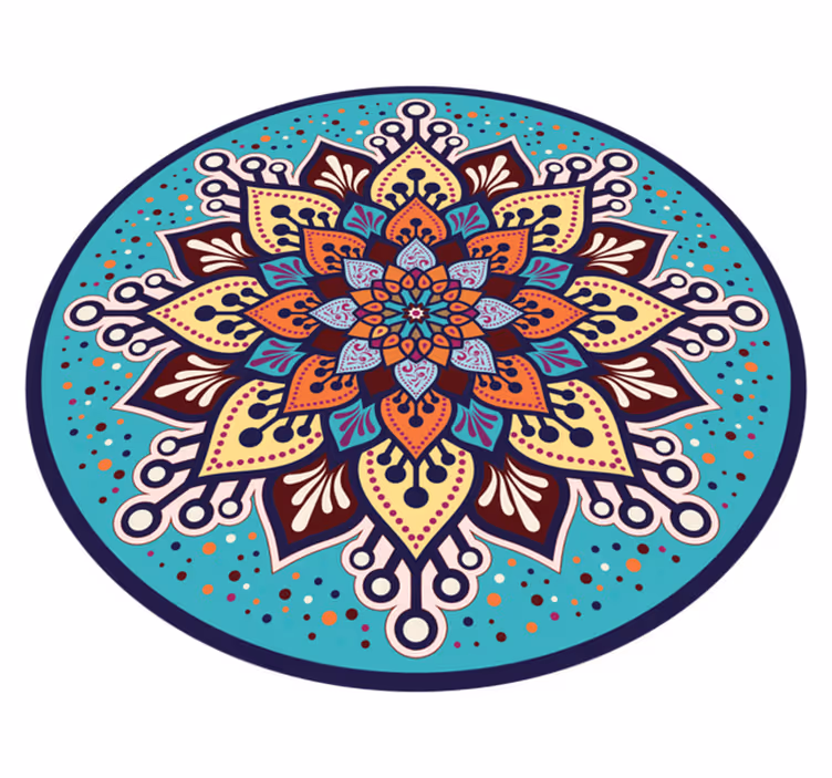 Covor vinil mandala artă colorată în cerc - TenStickers