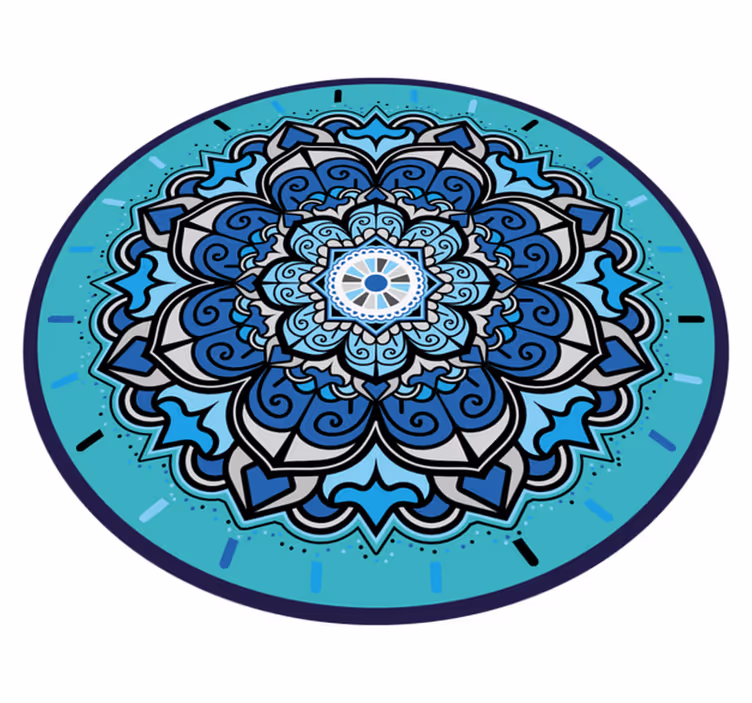 Covoruri vinil rotund mandală albastră complexă - TenStickers