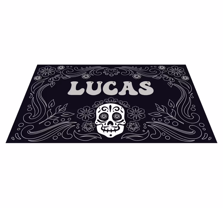Covor de vinil Halloween design de craniu cu nume - TenStickers