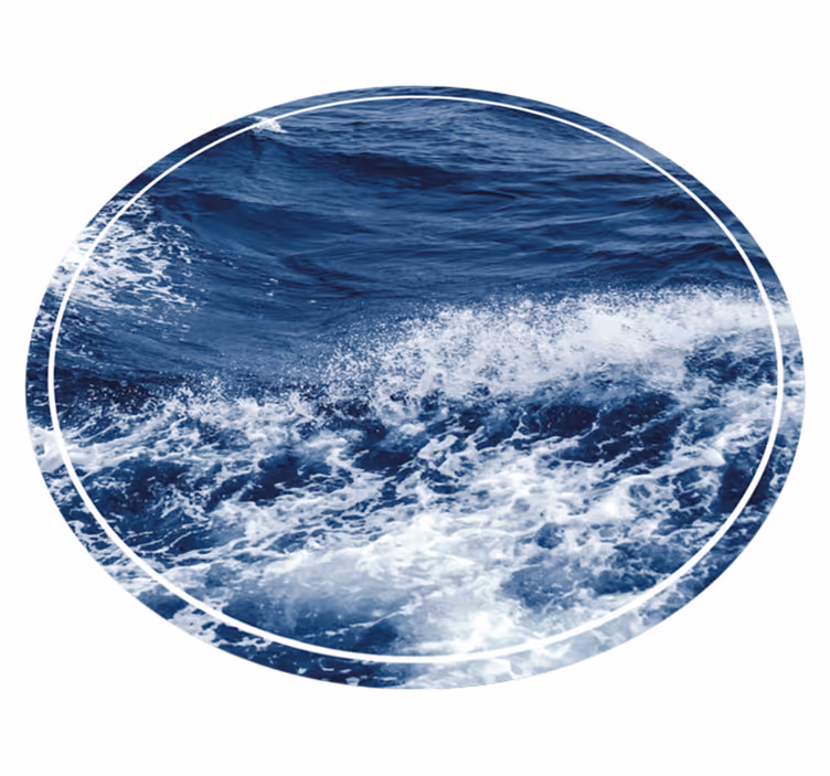 Covoruri vinil rotund mișcarea valurilor oceanice - TenStickers
