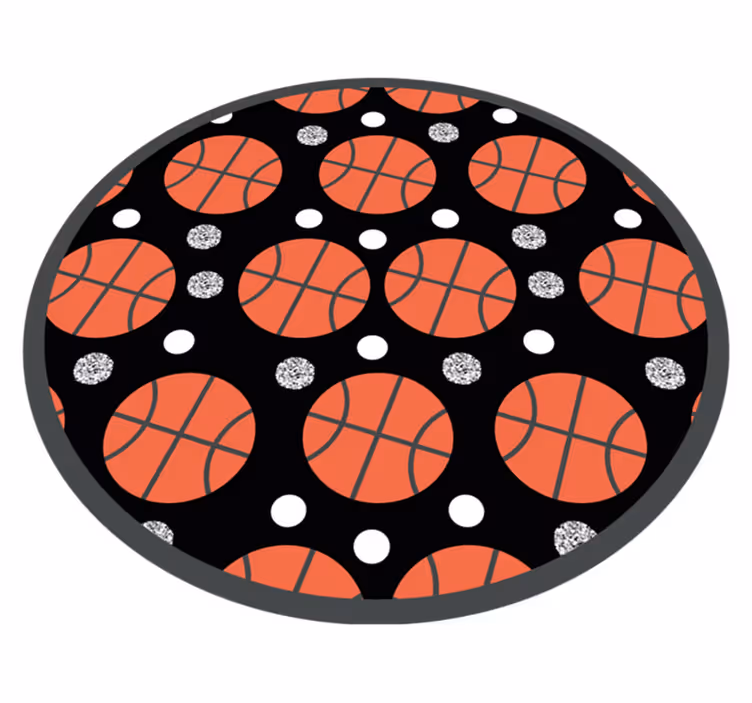 Baschet și covor circular cu puncte albe - TenStickers