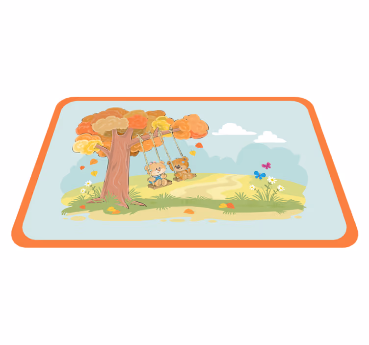 Covor de vinil pentru copii ursuleți pe leagăne - TenStickers