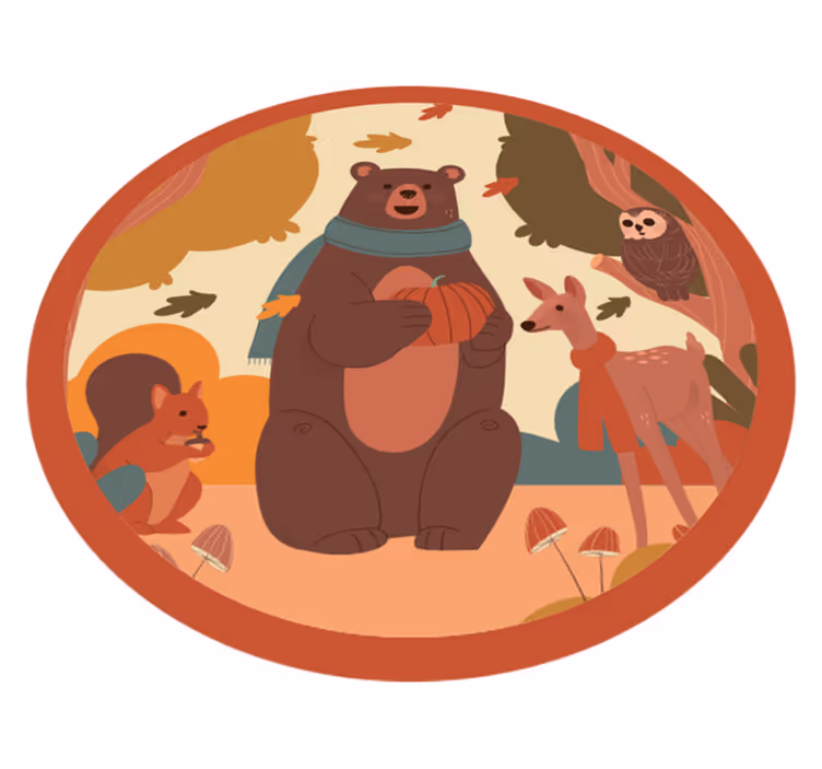 Covor de vinil pepiniere prieteni animale de pădure - TenStickers