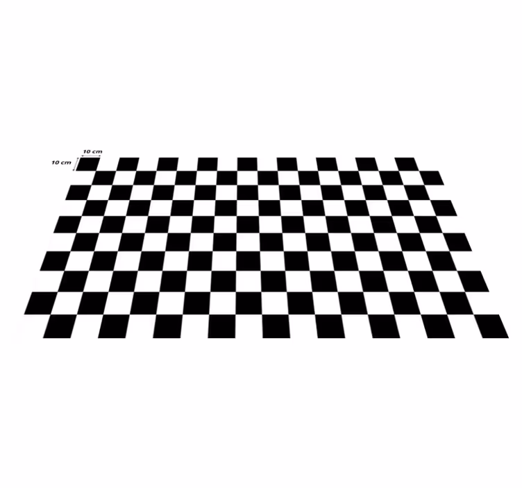 Covor de vinil geometric carouri alb-negru - TenStickers