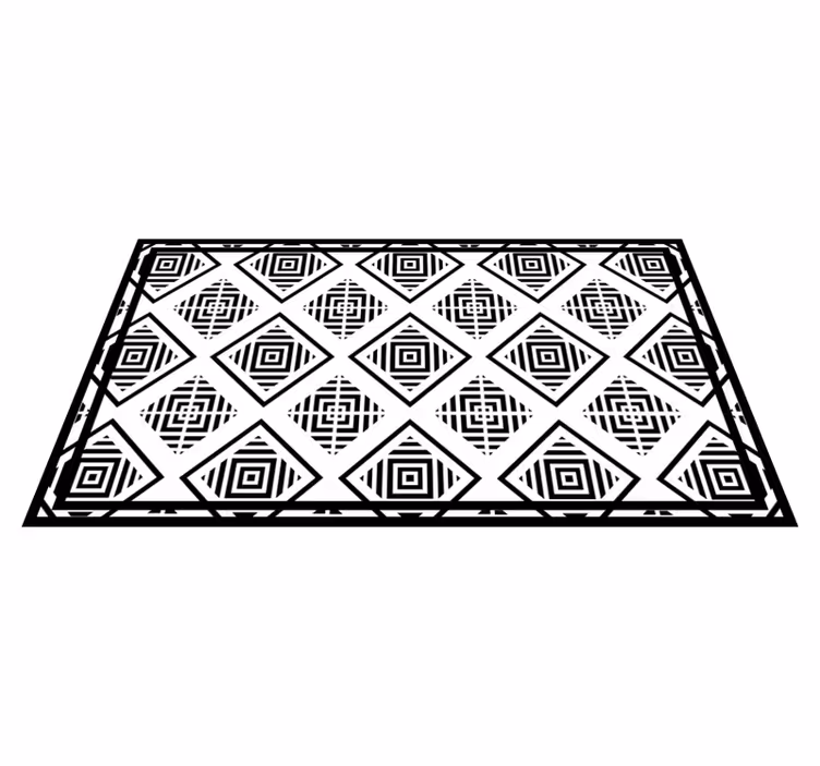 Covor de vinil geometric motive monocrome - TenStickers