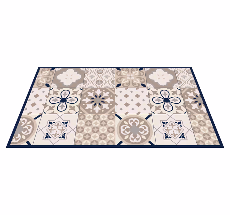 Covor vinil efect de țiglă design elegant bej - TenStickers
