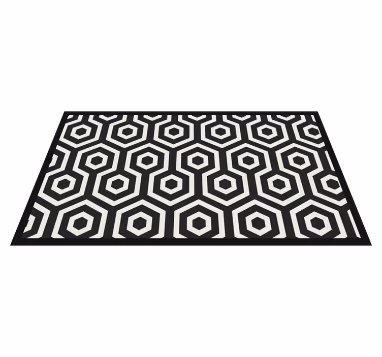 Covoare diagonale cu figuri geometrice negre - TenStickers