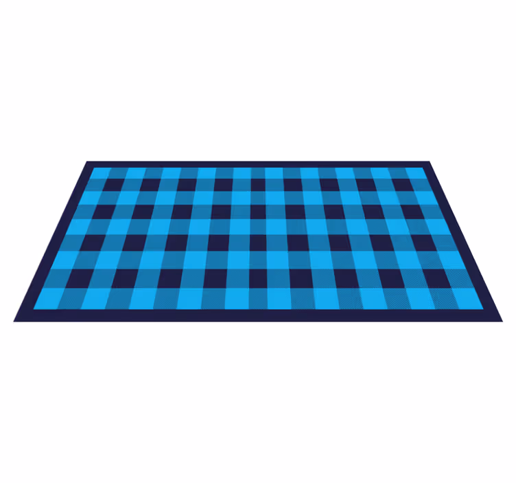 Covor de vinil geometric motiv în carouri azurii - TenStickers