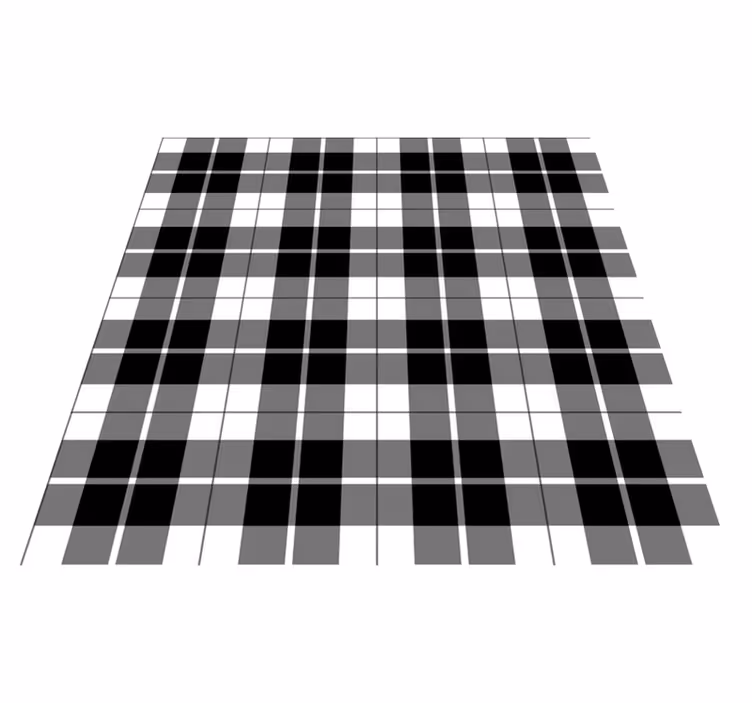 Covor de vinil geometric cu carouri alb-negru - TenStickers