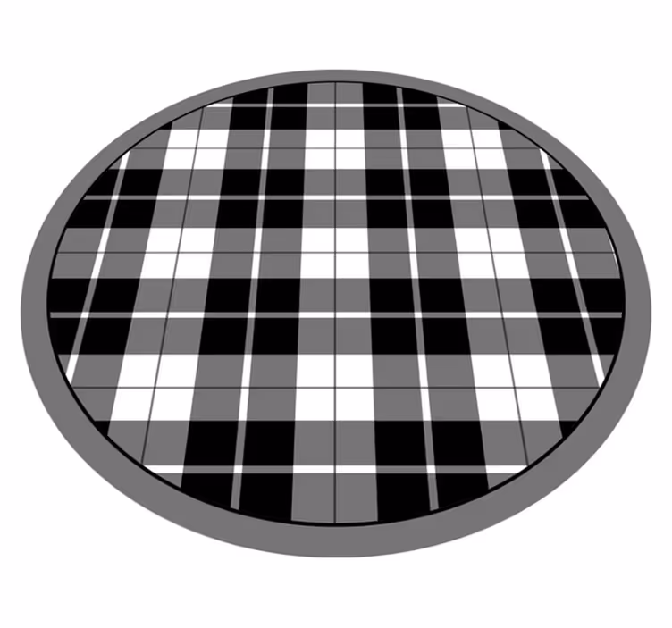 Covoruri vinil rotund grilă în carouri - TenStickers