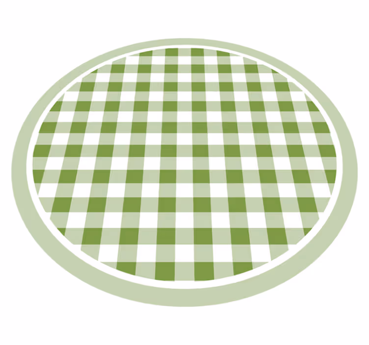 Covoruri vinil rotund motiv verde în carouri - TenStickers