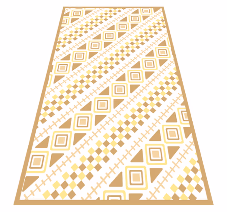 Covor de vinil geometric mozaic cu model galben - TenStickers