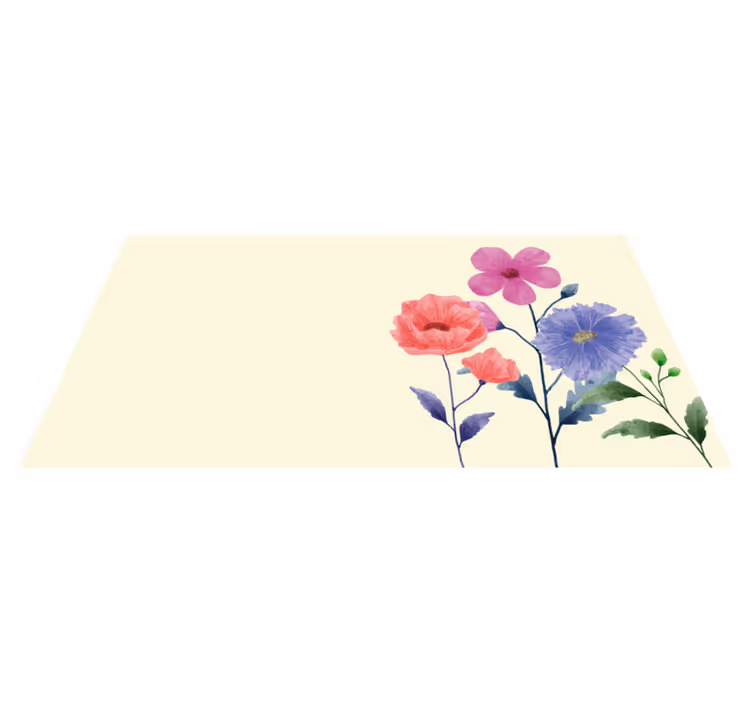 Covor vinil flori și plante compoziție botanică vibrantă - TenStickers