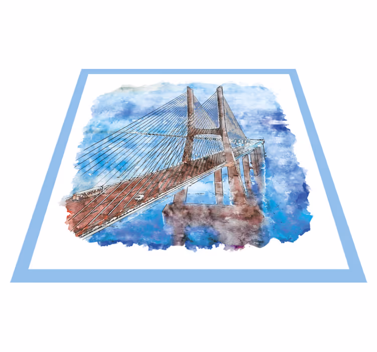 Covor de vinil pentru baie operă de artă a podului suspendat - TenStickers