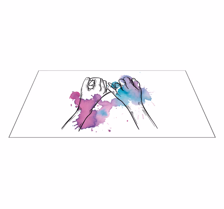 Covor de vinil Adolescenți gest colorat cu mâna - TenStickers
