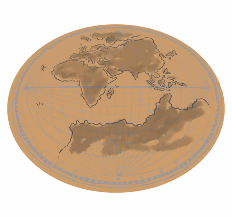 Covor de vinil harta lumii conturul hărții globale - TenStickers