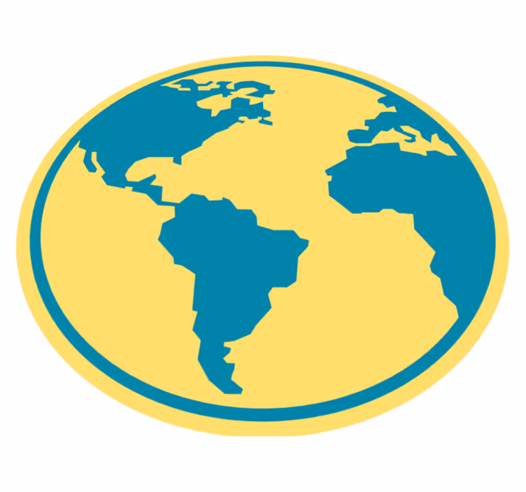 Covoruri vinil rotund hartă geografică a lumii - TenStickers