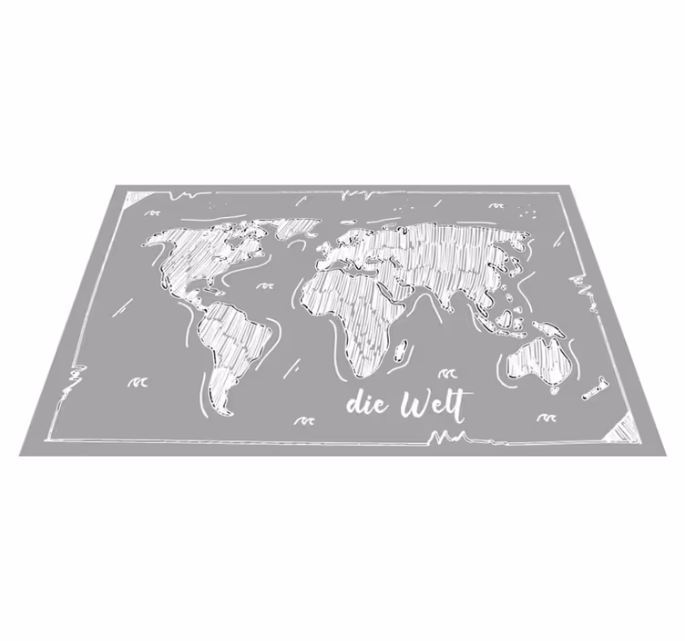 Covor de vinil harta lumii conturul hărții mondiale - TenStickers