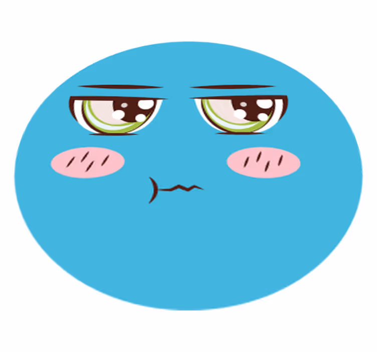 Covoruri vinil rotund față tristă de desene animate - TenStickers