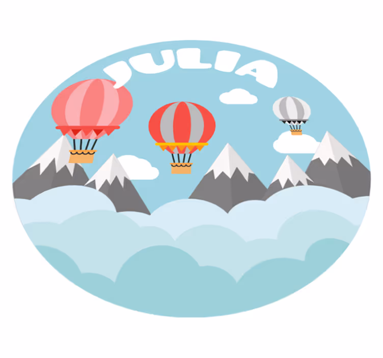 Alții covor de vinil munți și baloane cu nume - TenStickers