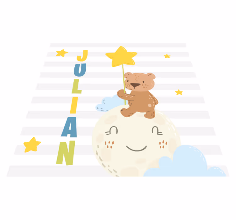 Covor de vinil cu nome urs cu stea - TenStickers