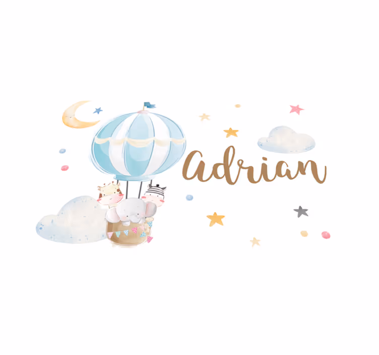 Alții covor de vinil balon aerian cu nume - TenStickers
