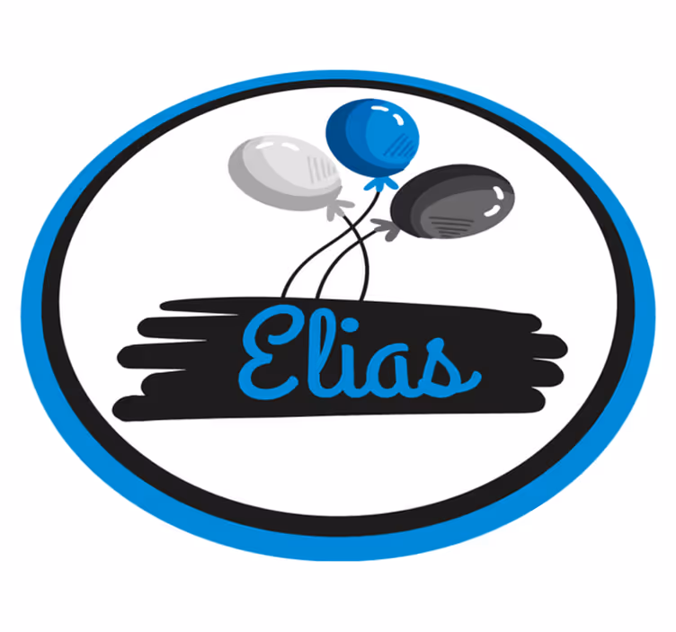 Alții covor de vinil baloane personalizate gri și albastre - TenStickers