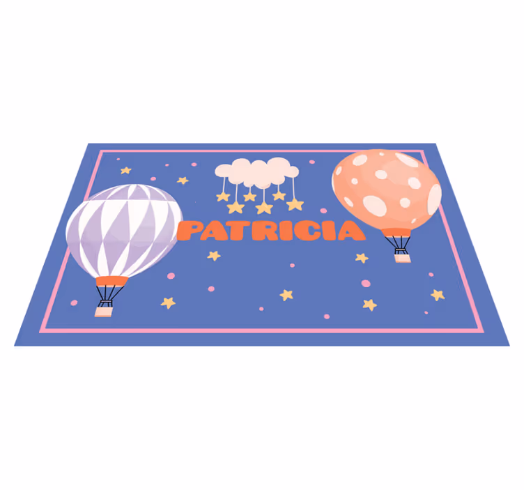 Covor de vinil cu nome aventuri cu balonul - TenStickers