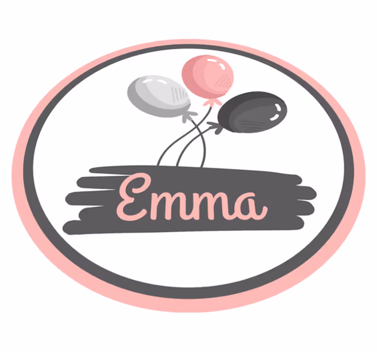 Covor de vinil cu nome temă personalizată pentru baloane - TenStickers