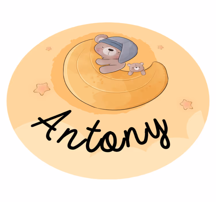 Covor de vinil cu nome urs somnoros cu nume - TenStickers