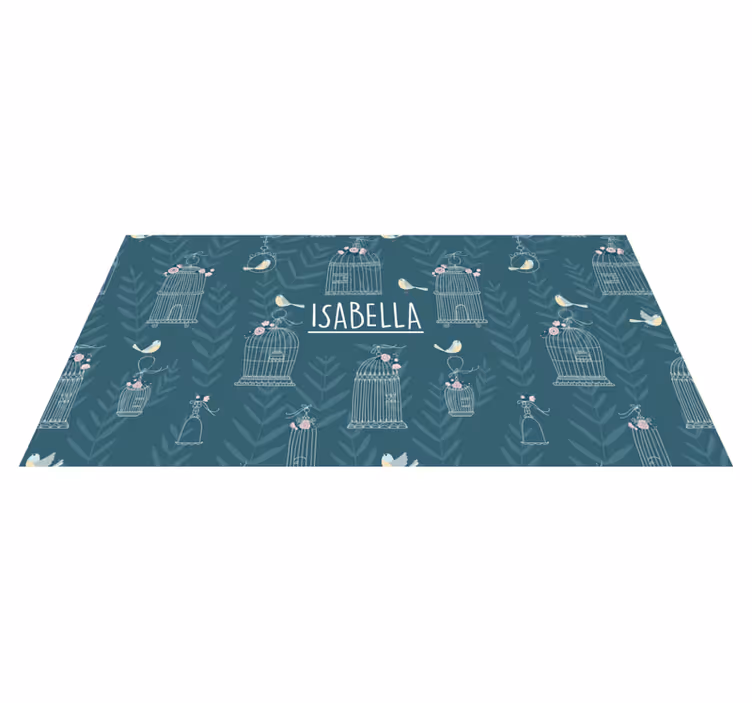 Covor de vinil cu nome model floral cu colivie - TenStickers