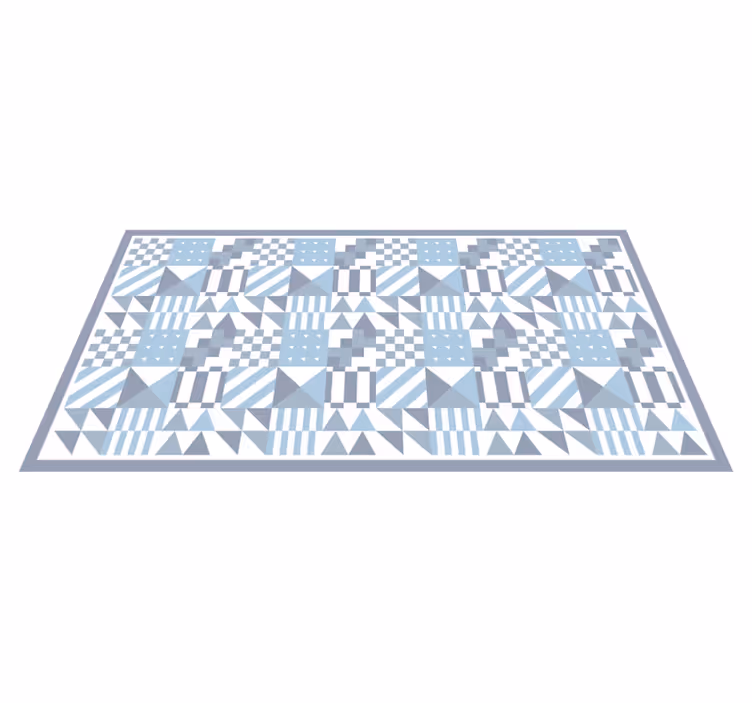 Covor vinil efect de țiglă modele geometrice albastre - TenStickers