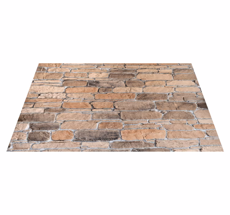 Covor de piatră maro deschis cărămizi model rustic - TenStickers
