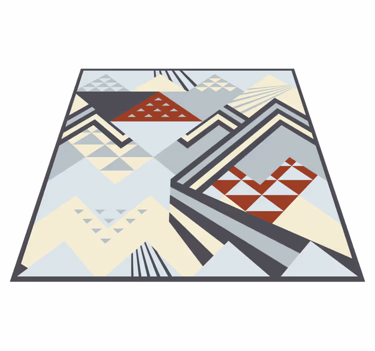 Covor de vinil geometric forme moderne gri - TenStickers