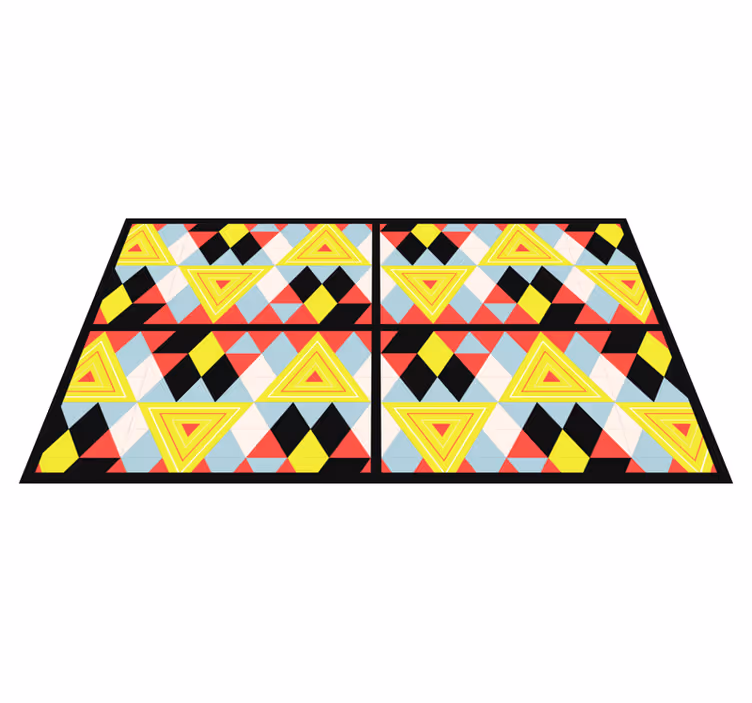 Covoare geometrice de triunghi albastru, negru și galben - TenStickers