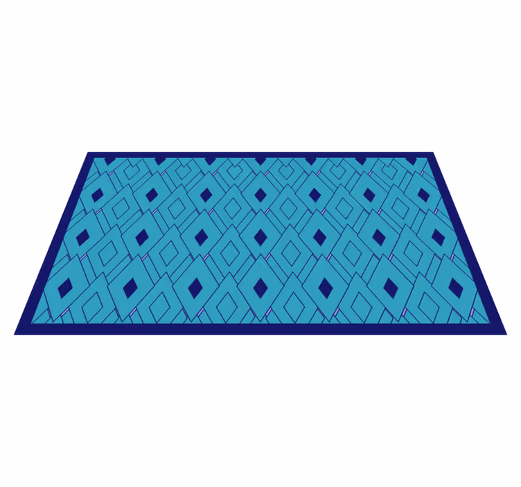 Covor de vinil geometric elemente de diamant albastru - TenStickers