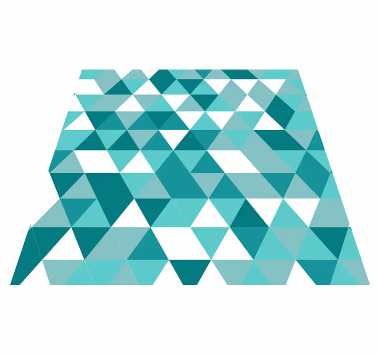 Covor geometric model triunghi turcoaz - TenStickers