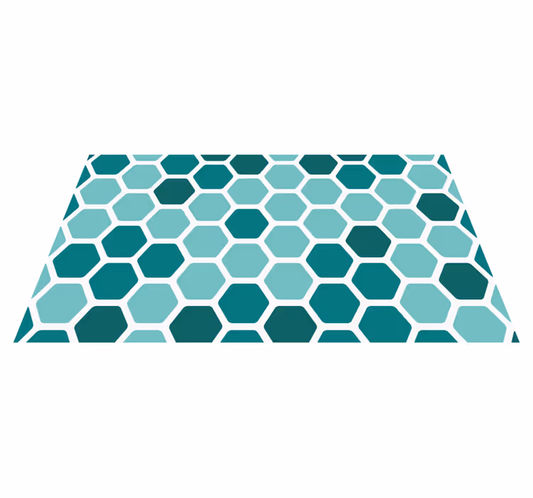 Covor de vinil geometric motiv verde cu fagure de miere - TenStickers