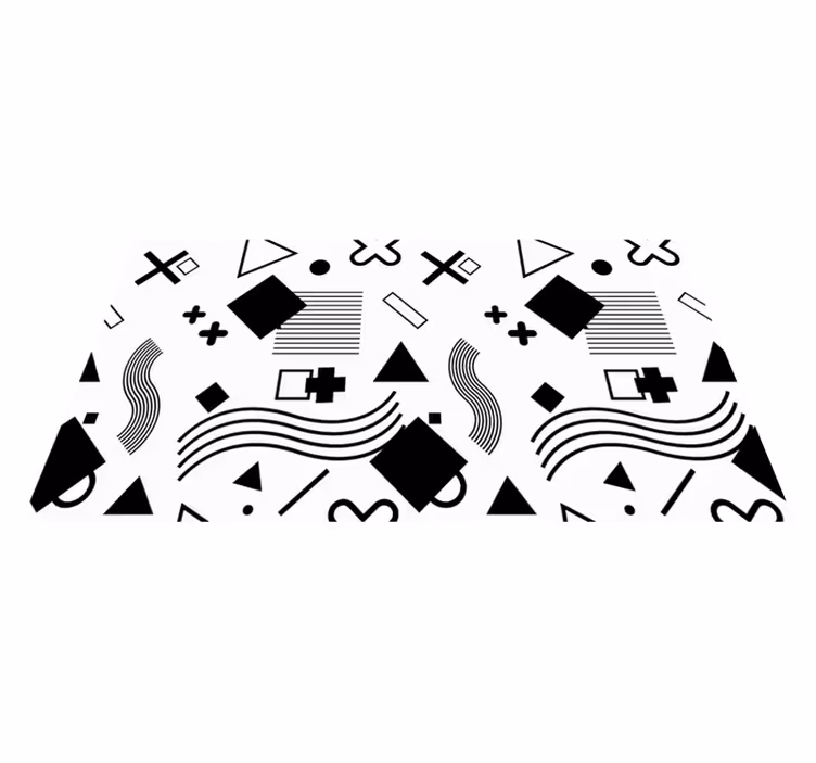 Covor de vinil geometric modele negre - TenStickers