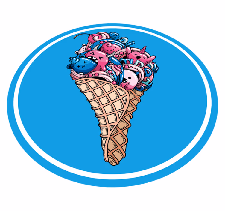 Covoruri vinil rotund deliciul de înghețată - TenStickers