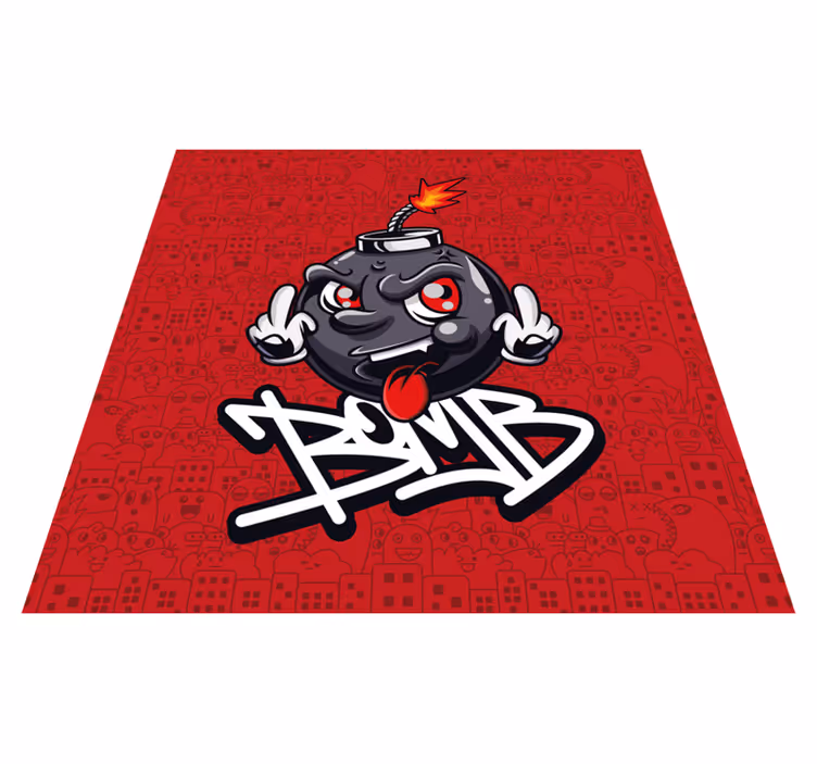 Covor de vinil adolescenți personaj bombă cartoon - TenStickers
