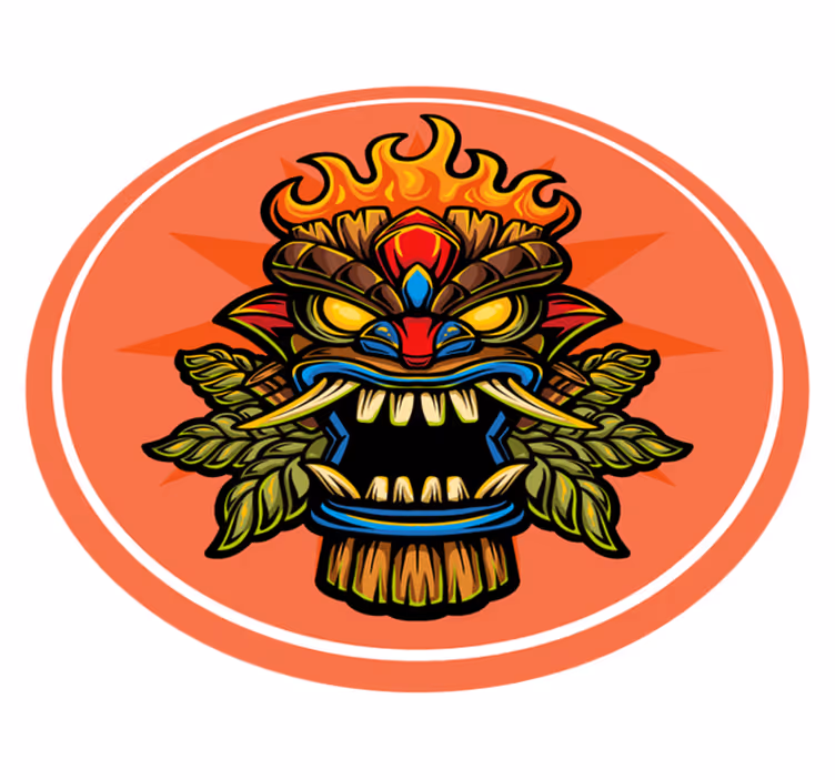 Covor de vinil Adolescenți mască tiki - TenStickers