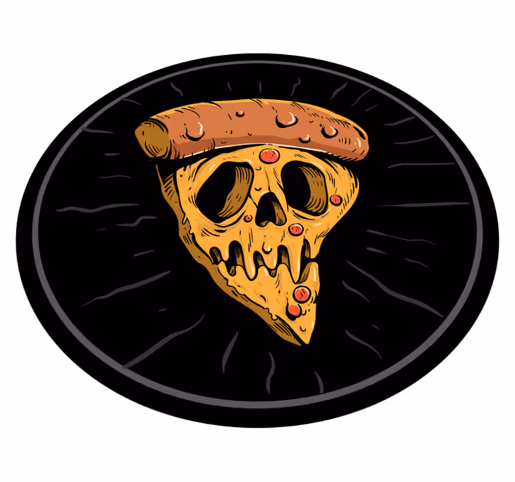 Covor de vinil Adolescenți felii de pizza cu craniu - TenStickers