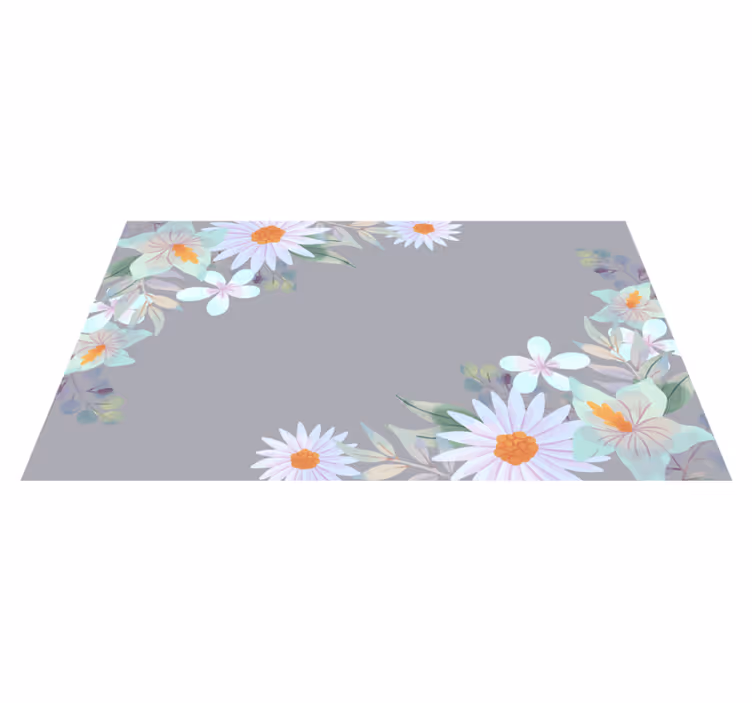 Covor vinil flori și plante design natural al marginii - TenStickers