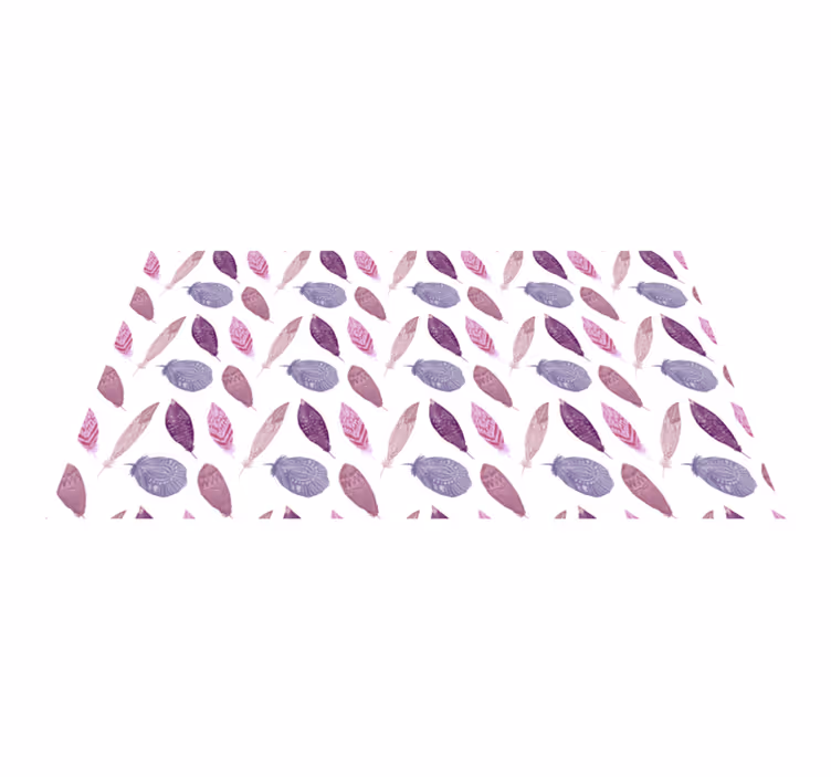Covor vinil cu aspect de natura motiv vibrant cu pene - TenStickers