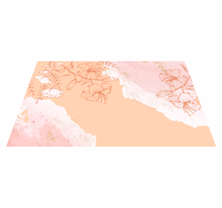Covor vinil cu aspect de natura floral abstract roz - TenStickers