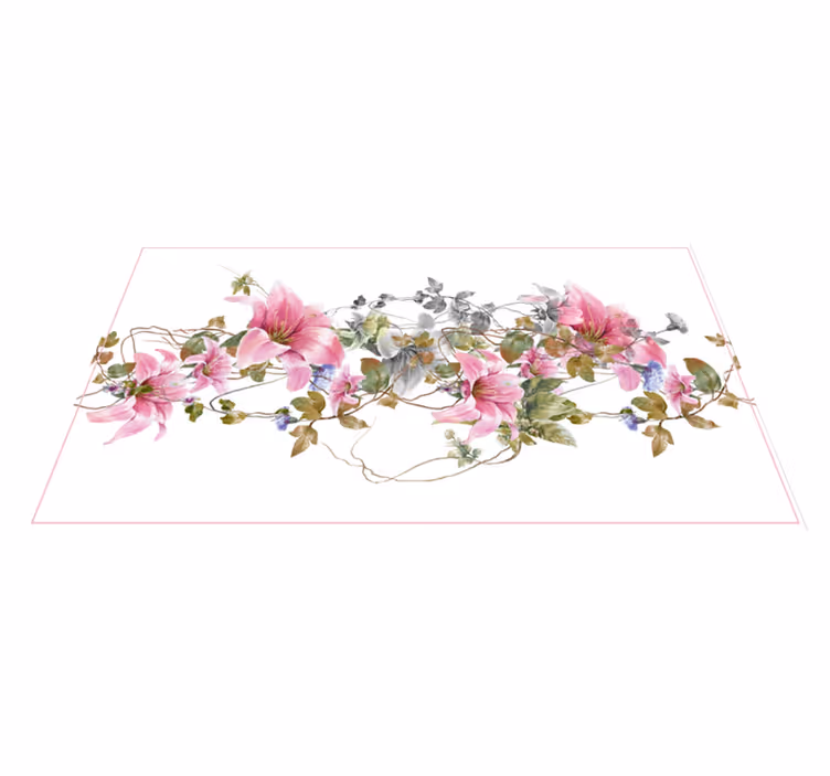 Covor vinil cu aspect de natura model floral de viță de vie - TenStickers