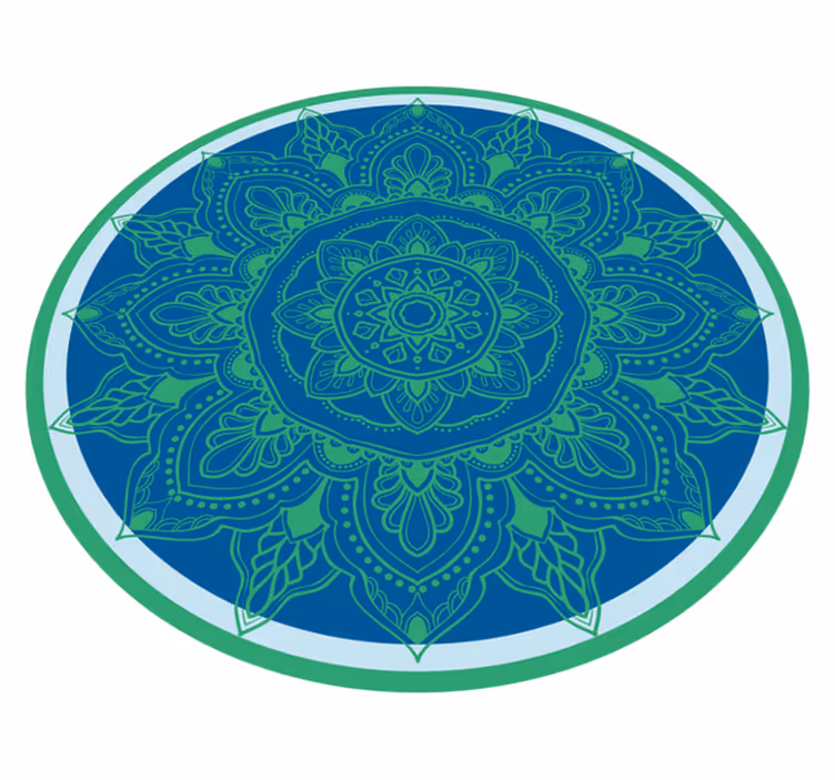 Covor vinil mandala aranjament floral elaborat - TenStickers