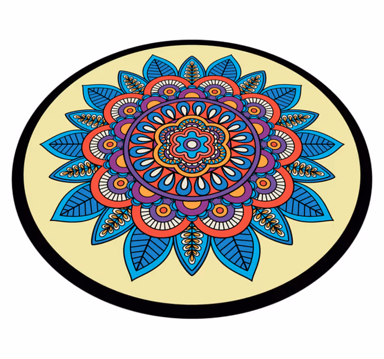 Covor vinil mandala motiv circular colorat - TenStickers